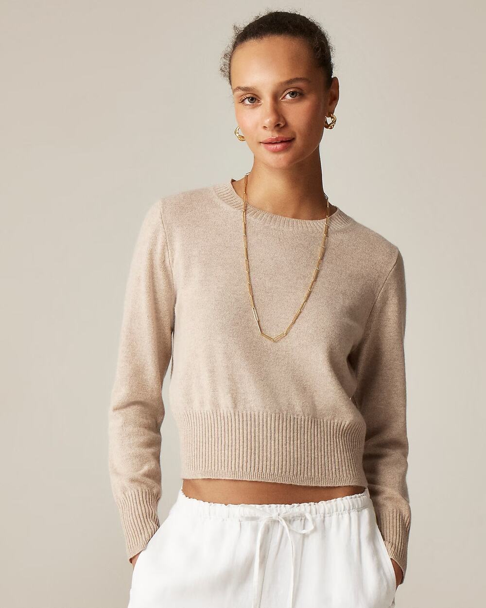 NWT J Crew Cashmere Shrunken Crewneck Sweater size M